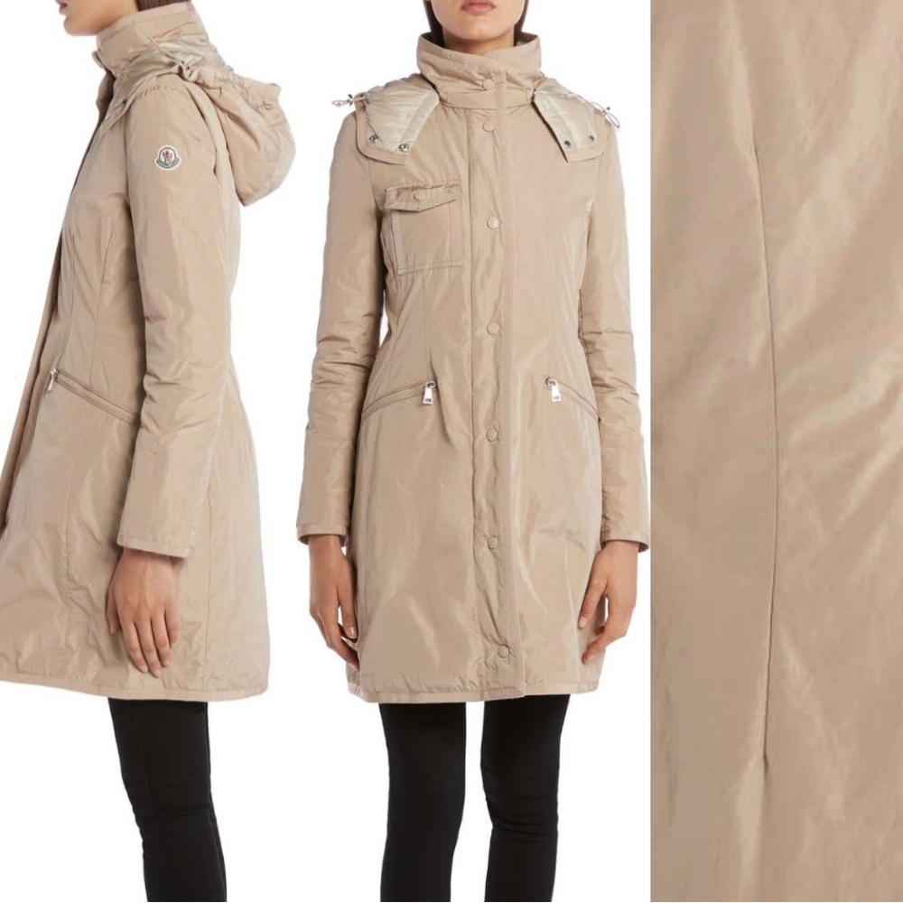 Moncler Mauve Water Resistant Taffeta Down Coat 5